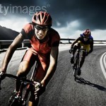 Bicyclist on the road from Getty Images